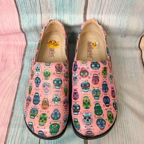 Womens sugar skulls Alegria clogs size 38 (8.5) - Picture 3 of 10